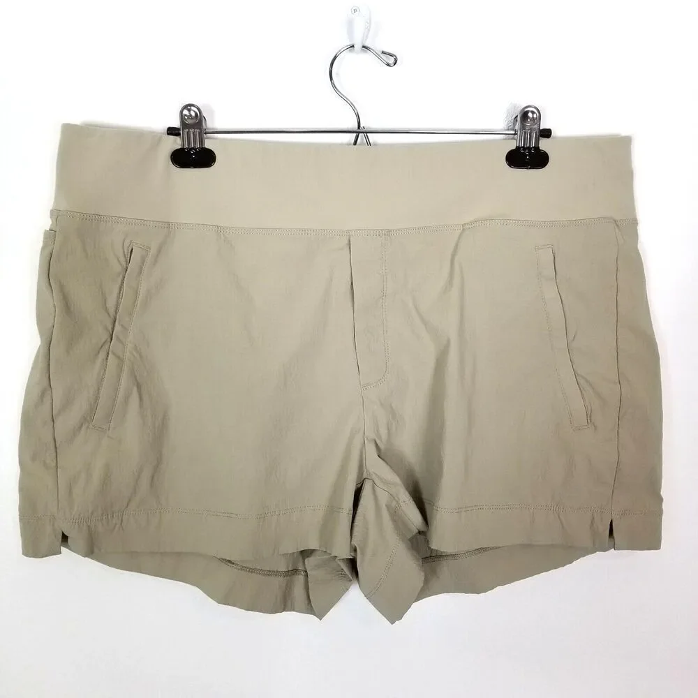 Athleta Women Trekkie‎ North Hiking shorts Sz 18 Beige Pull On Hiking Athletic